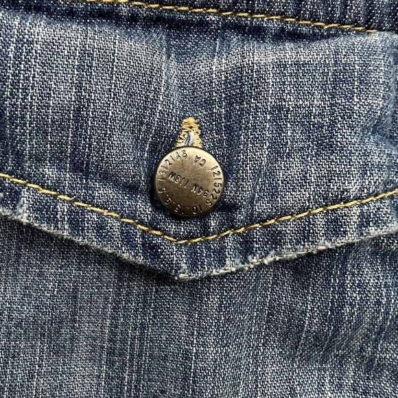 Current/Elliott The Perfect Shirt Women Size 1 Small Denim Cotton Metal Buttons - Picture 4 of 12